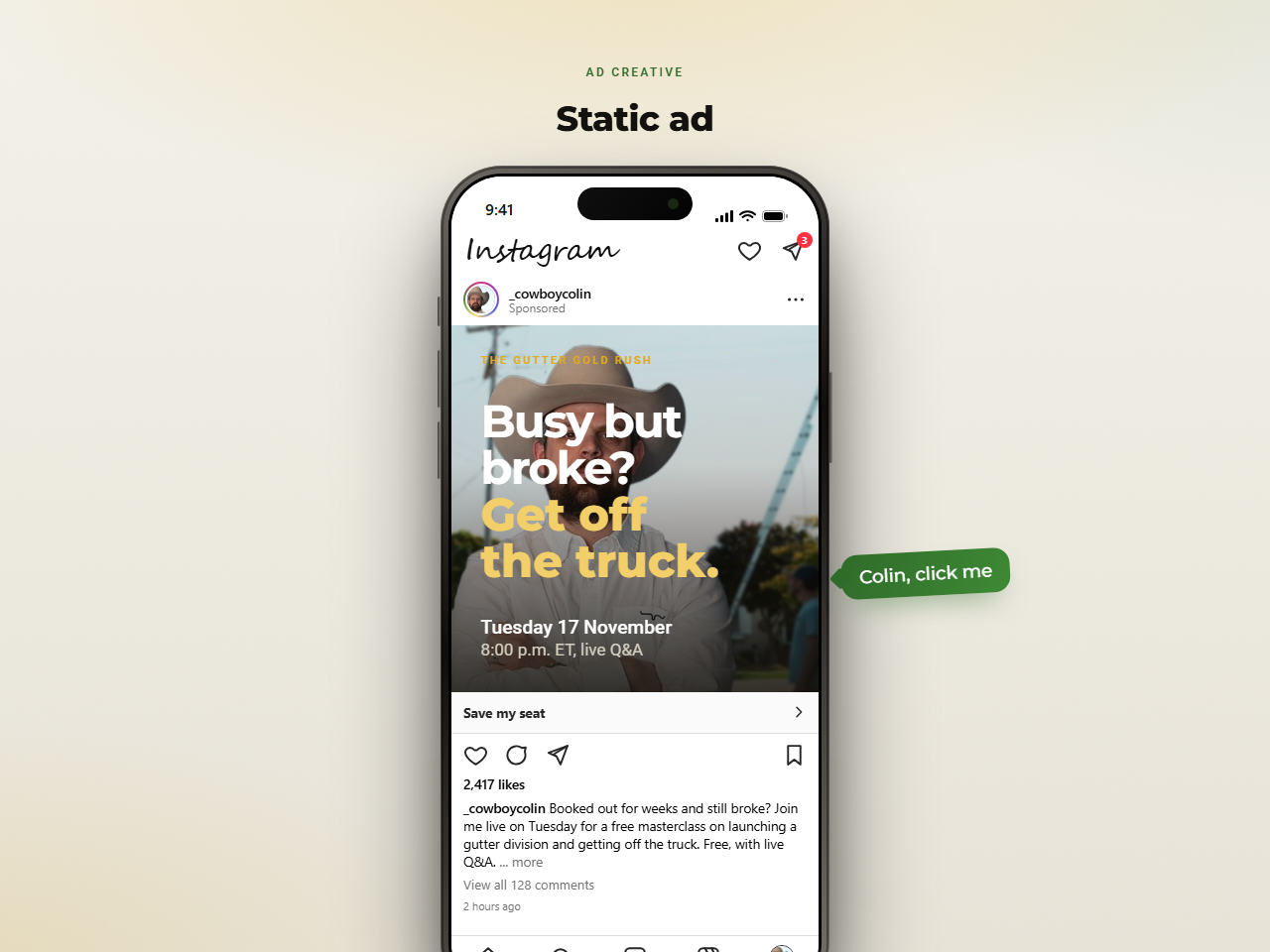 Static ad preview